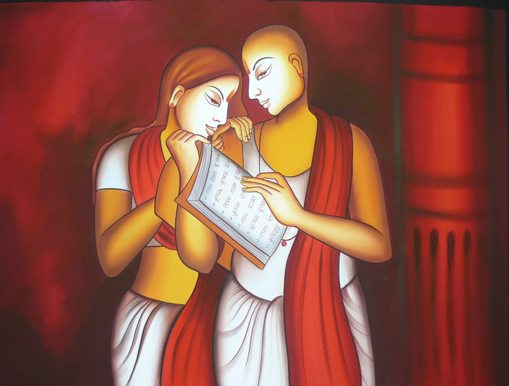 RADHA KRISHNA PAINTING ISCKON BY ARTOHOLIC (ART_3319_65170) - Handpainted Art Painting - 36in X 24in