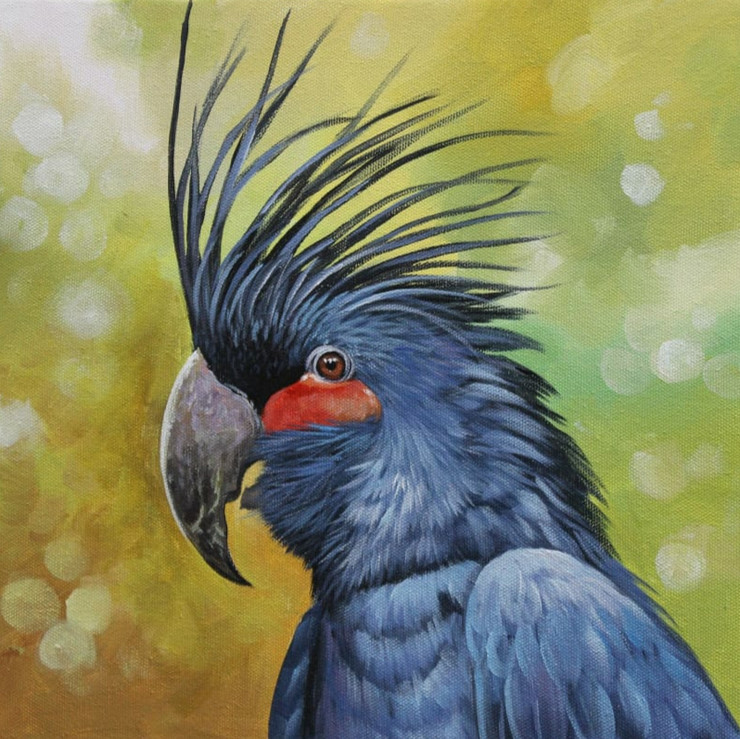 PALM COCKATOO PARROT BY ARTOHOLIC (ART_3319_64925) - Handpainted Art Painting - 30in X 30in