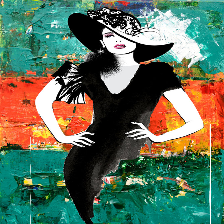 Beautiful Indian Woman (ART_7809_64819) - Handpainted Art Painting - 32in X 32in