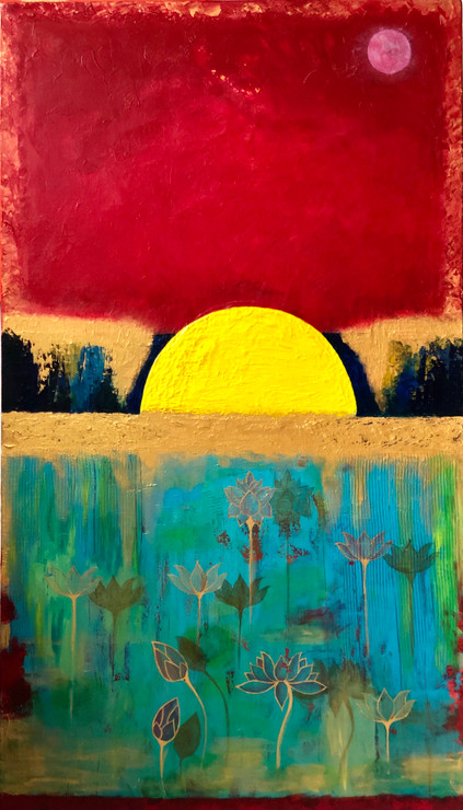 Rise (ART_8460_64906) - Handpainted Art Painting - 24in X 42in