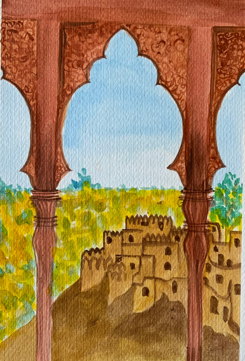 Royal Fort (ART_8463_64784) - Handpainted Art Painting - 8in X 12in