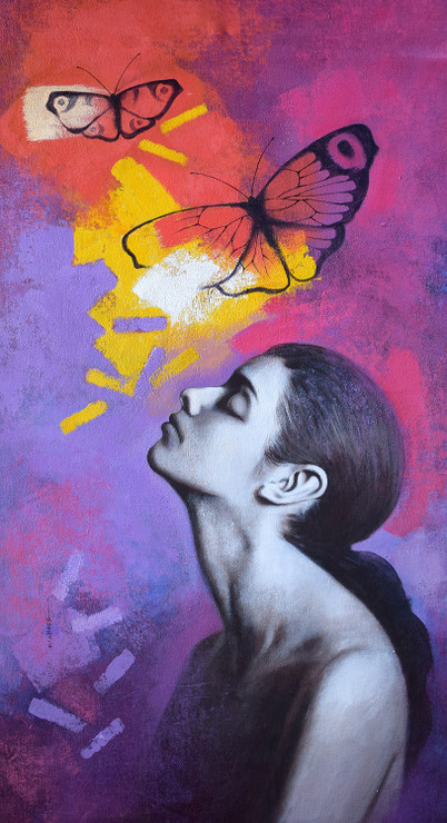 Freedom of Beauty_29 (ART_5796_64755) - Handpainted Art Painting - 22in X 38in
