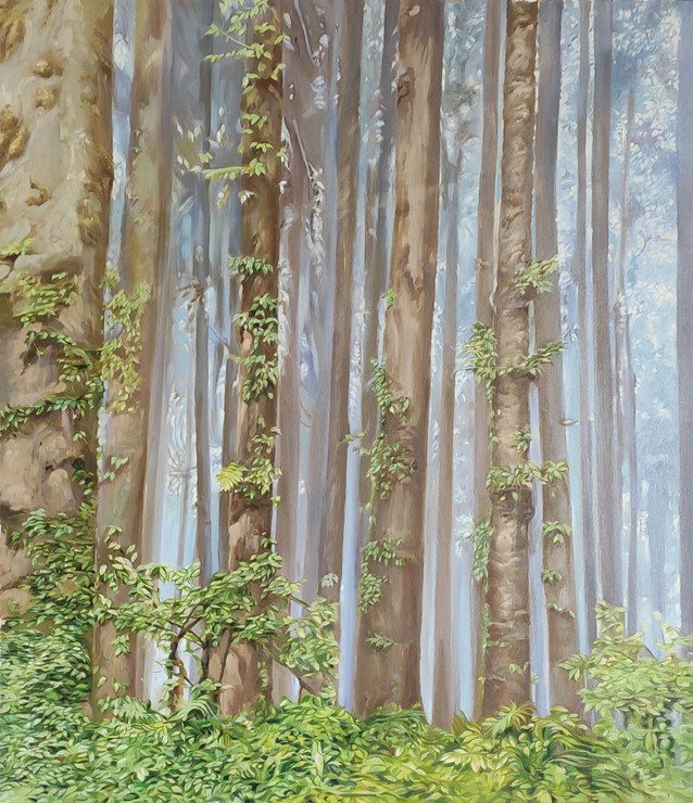Forest Painting (ART_8512_65506) - Handpainted Art Painting - 36in X 41in