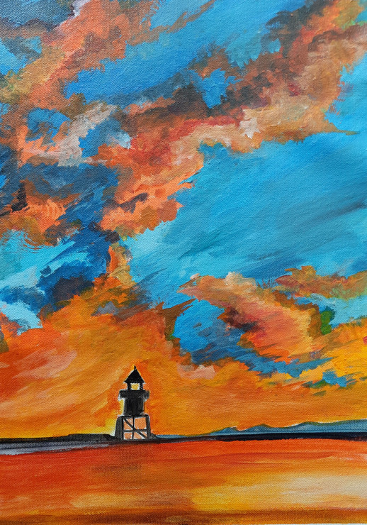 The Watch tower (ART_7042_65772) - Handpainted Art Painting - 12in X 16in