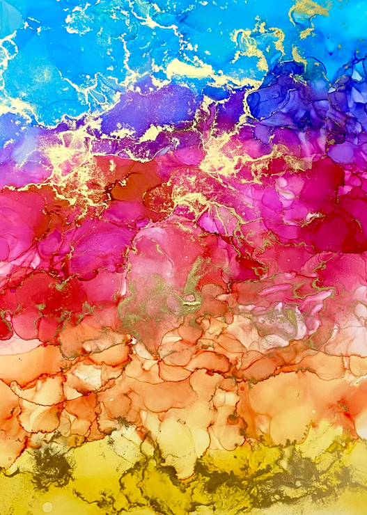 Rainbow Hour (ART_8521_65680) - Handpainted Art Painting - 9in X 12in