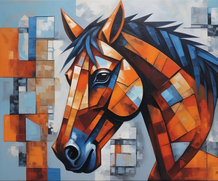 HORSES AS PER VASTU BY ARTOHOLIC (ART_3319_64475) - Handpainted Art Painting - 30in X 45in