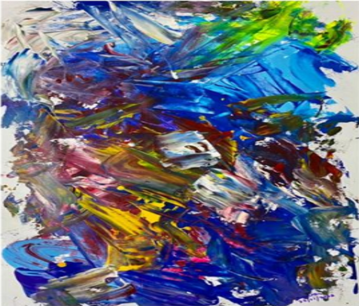 Missmessyartist - COLORBOMB 02 - Colorful Abstract Bright Colors Painting (ART_1538_65840) - Handpainted Art Painting - 20in X 32in