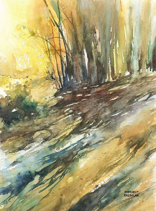 Dawn (ART_8495_65807) - Handpainted Art Painting - 10in X 10in