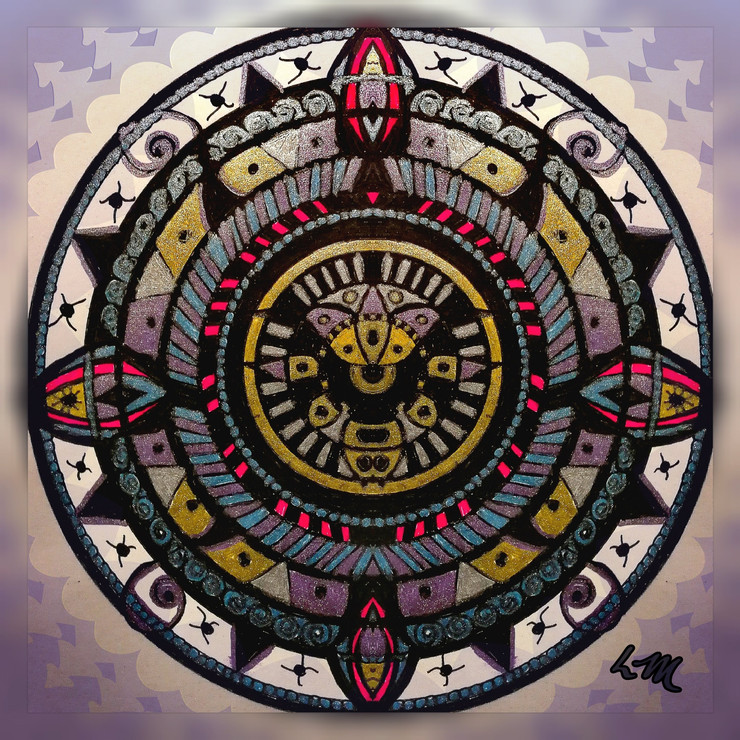 Aztec (ART_8537_65951) - Handpainted Art Painting - 4in X 11in