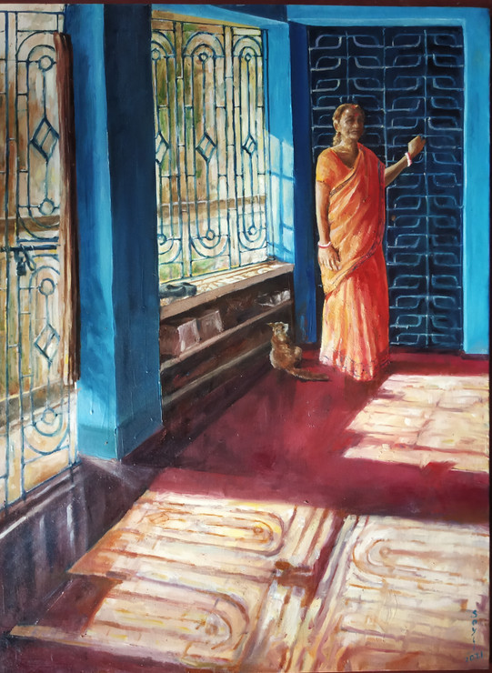 Maa (PRT_7901_65935) - Canvas Art Print - 30in X 36in