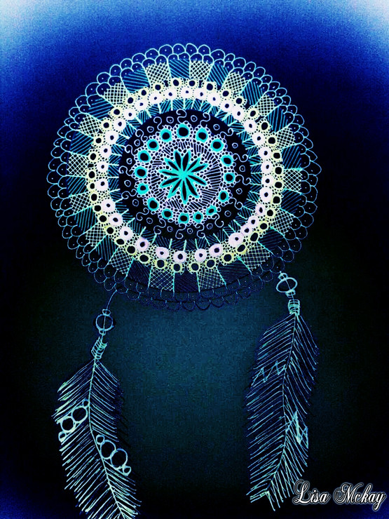 Dream Catcher  (ART_8537_65997) - Handpainted Art Painting - 4in X 8in