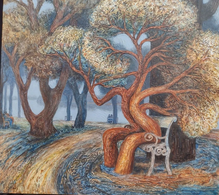 YEARNING (ART_8163_66039) - Handpainted Art Painting - 40in X 36in