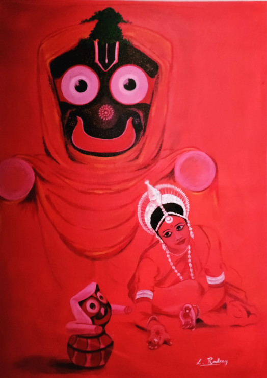 Spiritual connection (Bhaba) (ART_7272_66123) - Handpainted Art Painting - 18in X 24in