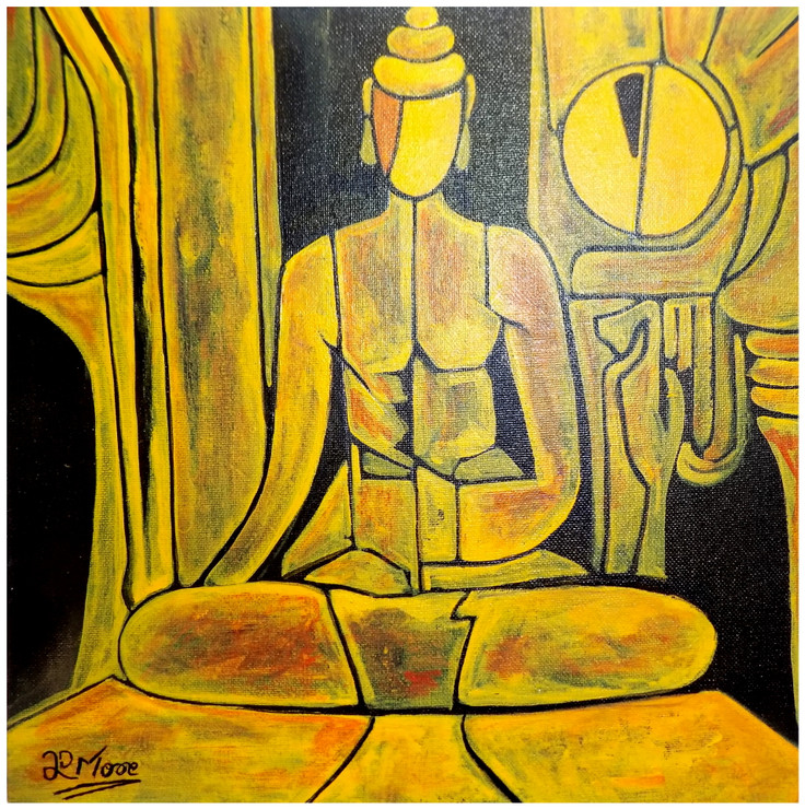 MADITATION (ART_1033_66201) - Handpainted Art Painting - 12in X 12in
