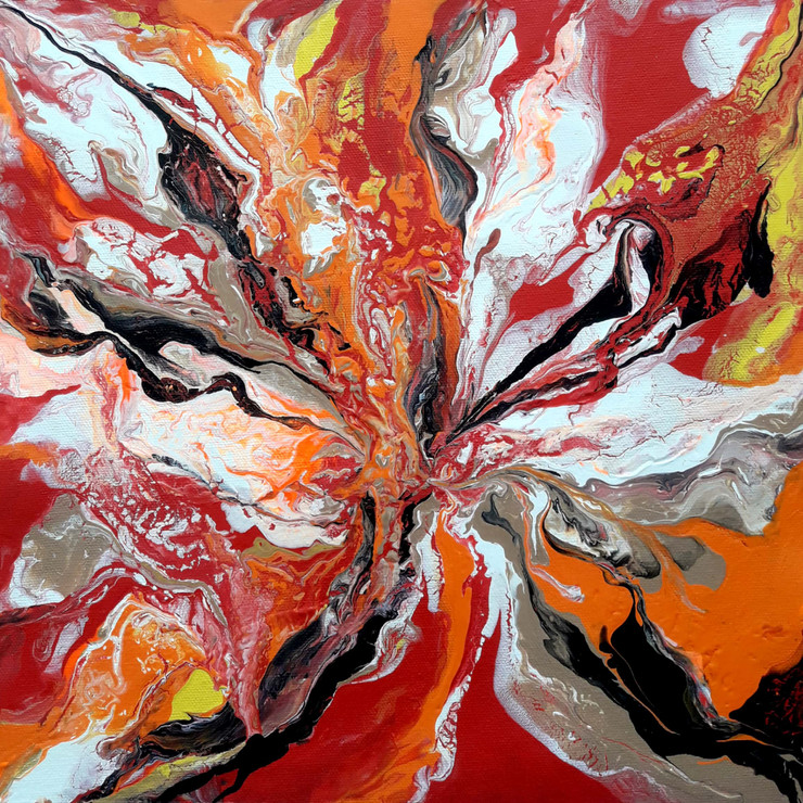 Abstract Rise (ART_8034_66266) - Handpainted Art Painting - 12in X 12in