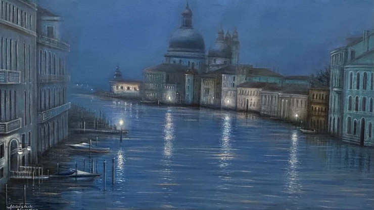 Venice Coast (ART_3512_59555) - Handpainted Art Painting - 37in X 21in