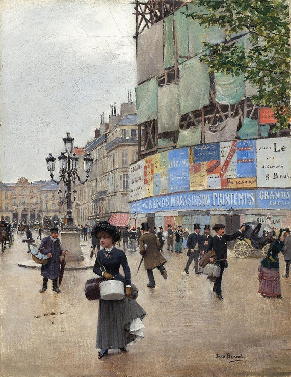 Paris,rue Du Havre (1882) By Jean B√©raud (PRT_15202) - Canvas Art Print - 19in X 24in