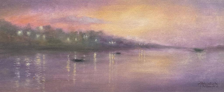 Lanscape (ART_3512_66649) - Handpainted Art Painting - 8in X 12in
