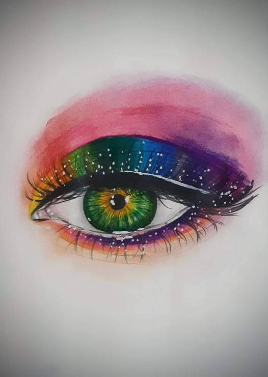 Eye (ART_7176_66717) - Handpainted Art Painting - 7in X 11in