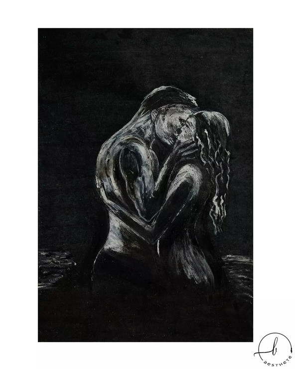 Romantic art (ART_8557_66774) - Handpainted Art Painting - 9in X 13in