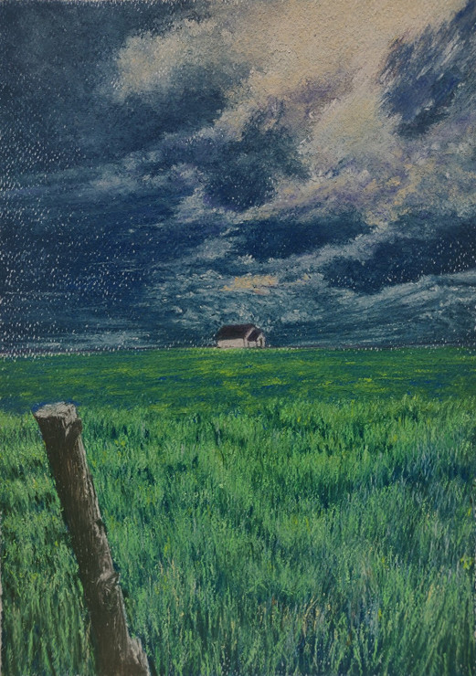 Stormy  (ART_8567_66859) - Handpainted Art Painting - 9in X 13in