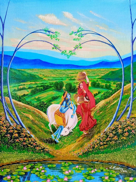 Love is God (ART_7272_67079) - Handpainted Art Painting - 18in X 24in