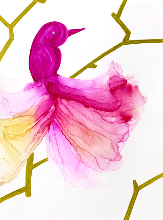 Free Spirit- Alcohol Ink Painting  (ART_8521_67016) - Handpainted Art Painting - 9in X 12in