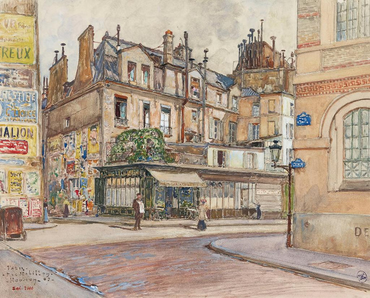 Angle Rue Mabillon Et Rue Cl√©ment, En 1907. 5√®me Et 6√®me Arrondissements (1907) (PRT_15264) - Canvas Art Print - 23in X 19in