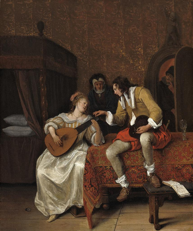 Ascagnes And Lucelle (The Music Lesson) (1667) (PRT_15266) - Canvas Art Print - 20in X 24in