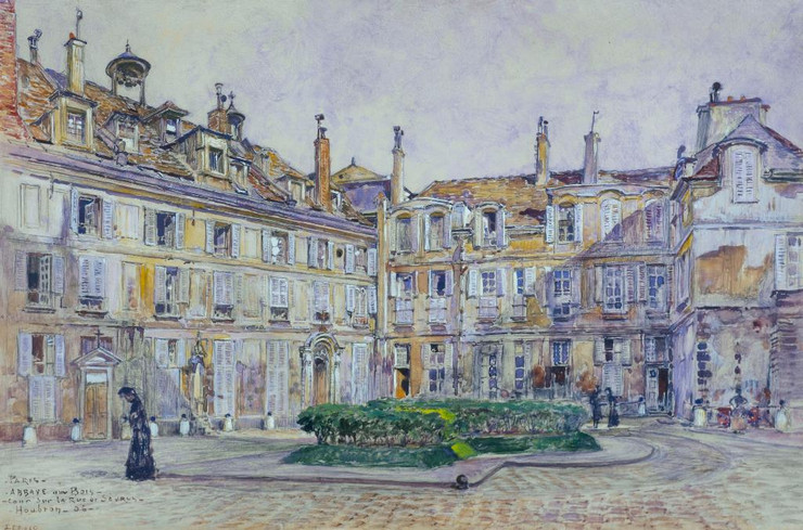 Cour Int√©rieure De L‚ÄôAbbaye-aux-Bois, 16 Rue De S√®vres, En 1906. 7√®me Arrondissement (1906) (PRT_15282) - Canvas Art Print - 30in X 20in