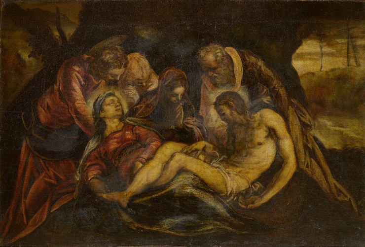 Lamentation Over The Dead Christ (circa 1570) (PRT_15355) - Canvas Art Print - 28in X 19in