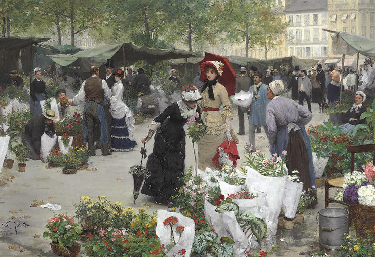 Le March√© Des Fleurs (1880) (PRT_15367) - Canvas Art Print - 25in X 17in