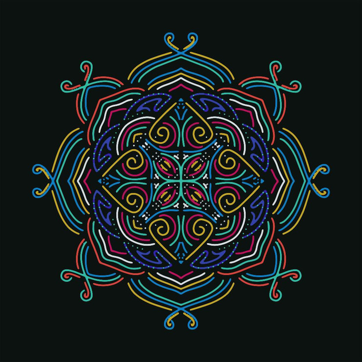 Floral Mandala4 (PRT_15538) - Canvas Art Print - 44in X 44in