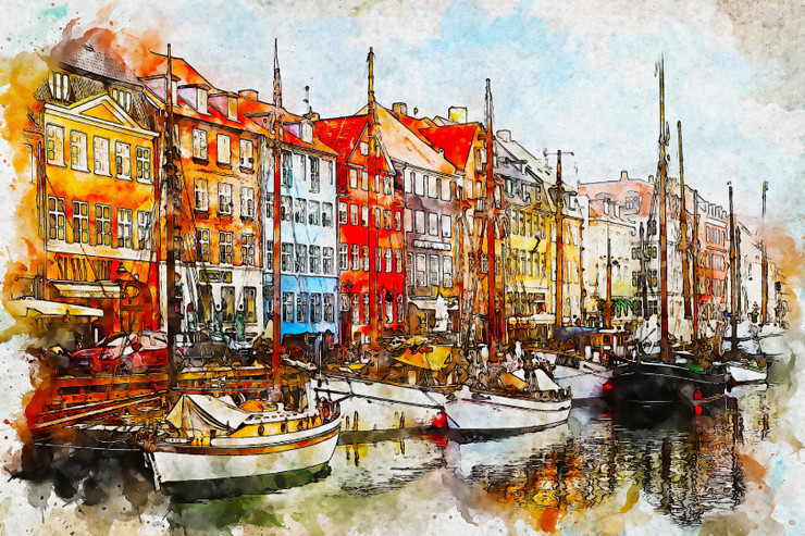 Boats Ship Harbor (PRT_7809_67523) - Canvas Art Print - 20in X 13in