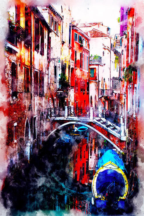 Boat Venice  (PRT_7809_67511) - Canvas Art Print - 20in X 30in