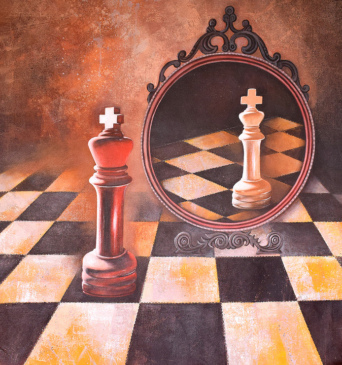 Chess_51 (ART_8636_67580) - Handpainted Art Painting - 37in X 40in