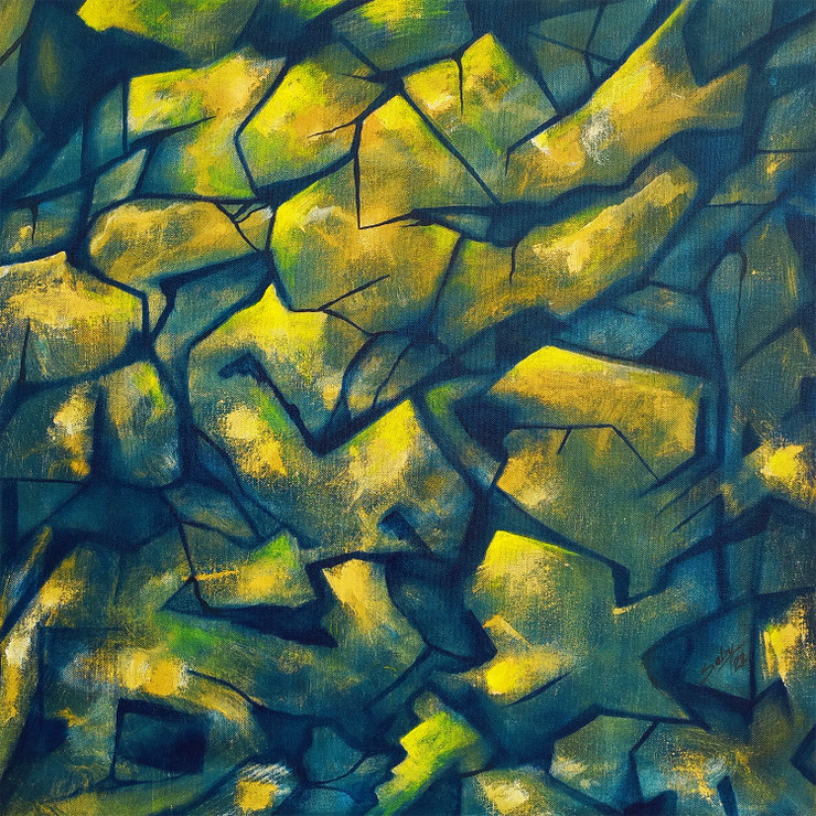 Abstract (ART_464_67990) - Handpainted Art Painting - 24in X 24in