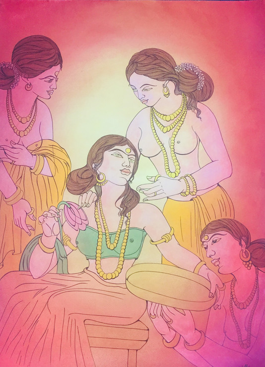Shringar ras (SJAC342) (PRT_5750_65647) - Canvas Art Print - 28in X 39in