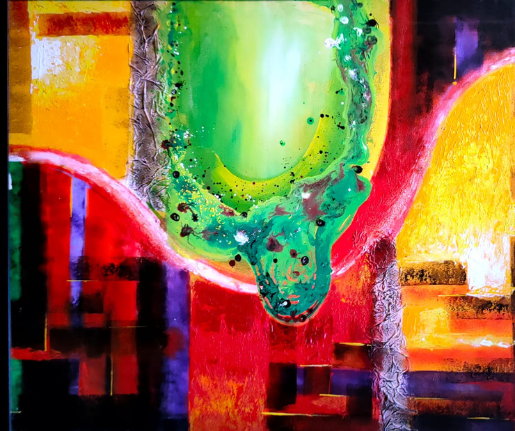 Untitled 1 (ART_8665_68240) - Handpainted Art Painting - 36in X 30in