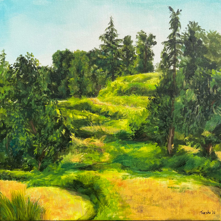 The Hills Are Calling (ART_6676_68718) - Handpainted Art Painting - 24in X 24in