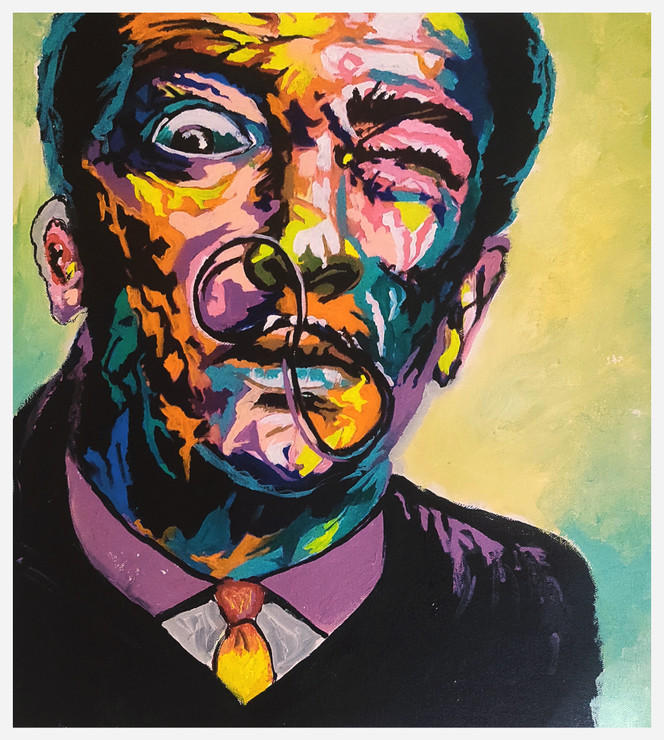 The Infinity Mustache - Salvador Dali (ART_5557_68873) - Handpainted Art Painting - 17in X 19in