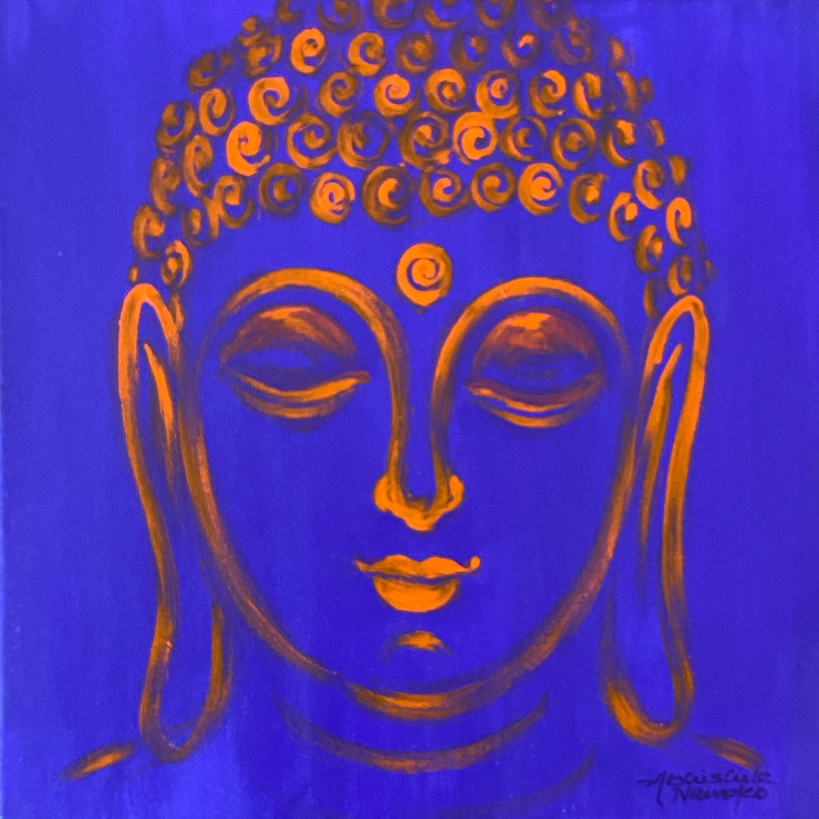 Buddha (ART_3512_68854) - Handpainted Art Painting - 12in X 12in