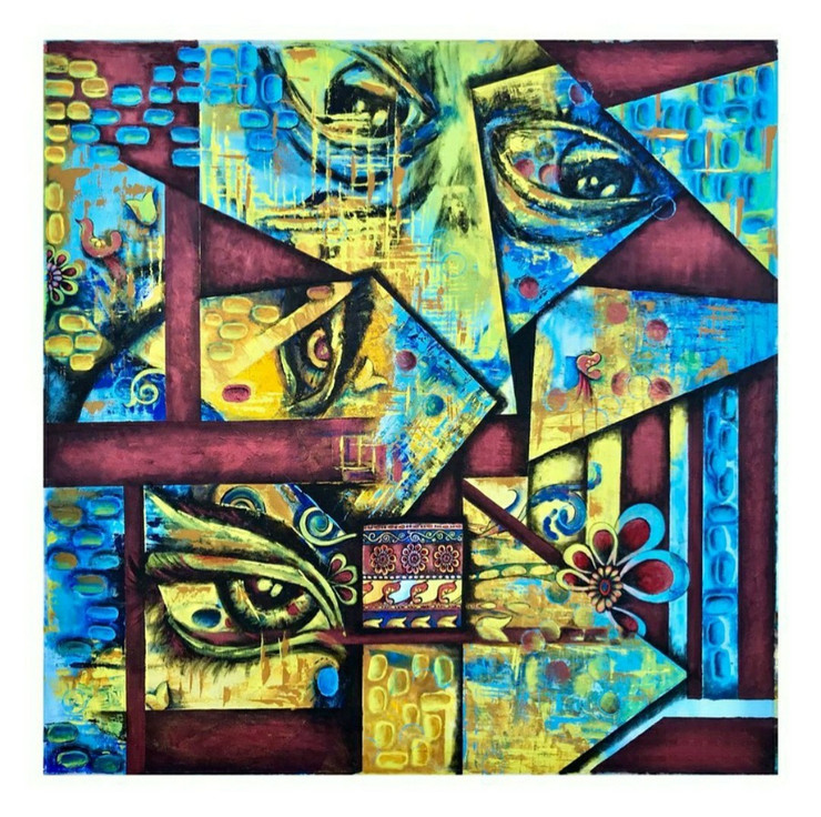 DREAM ON DREAM BIG (ART_8691_68825) - Handpainted Art Painting - 38in X 38in