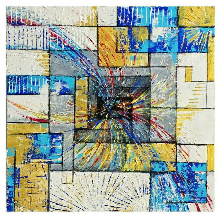 FOUNTAIN OF LIFE (ART_8691_68891) - Handpainted Art Painting - 24in X 24in