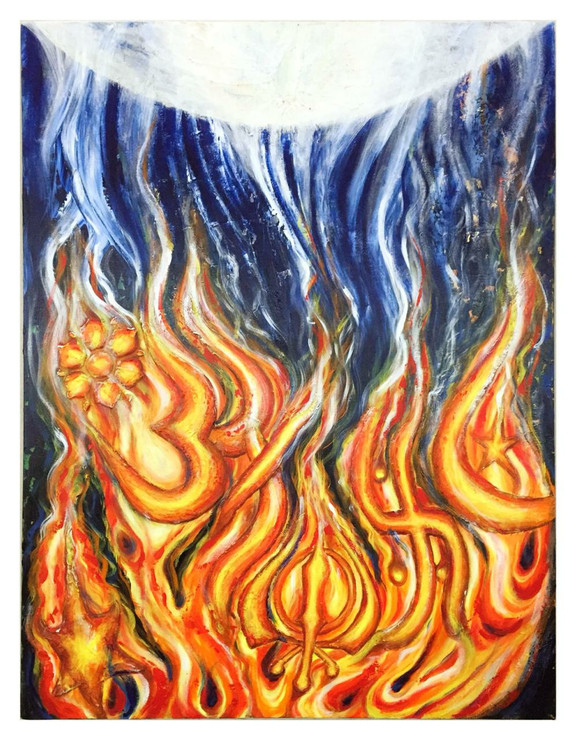 FINDING PEACE (ART_8691_68889) - Handpainted Art Painting - 36in X 48in