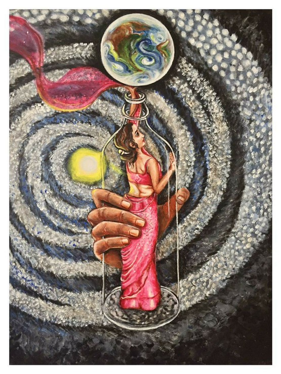 REACHING OUT (ART_8691_69093) - Handpainted Art Painting - 18in X 24in