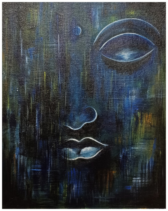 Buddha-Art-RAS-0004 (ART_8733_69209) - Handpainted Art Painting - 10in X 12in