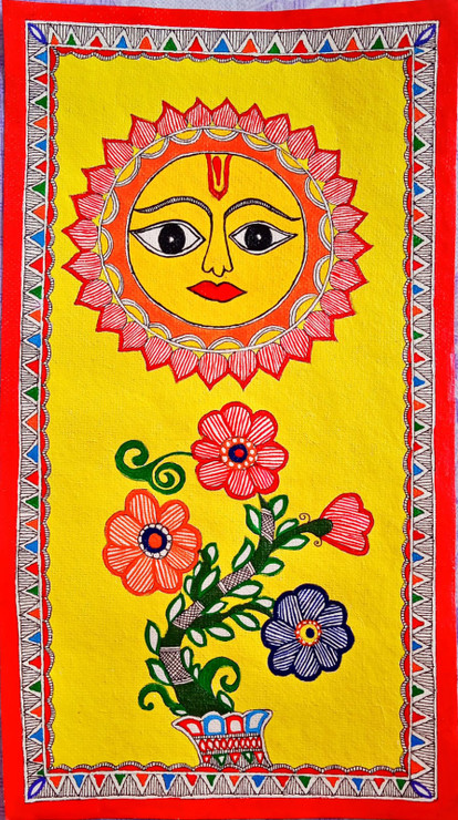 FLOWERS IN SUNLIGHT (ART_7470_69296) - Handpainted Art Painting - 8in X 15in