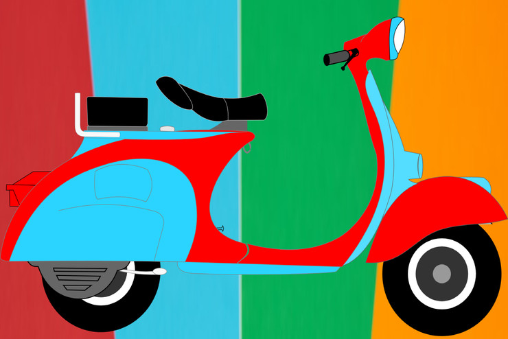 CLASSIC INDIAN BAJAJ (ART_7809_69333) - Handpainted Art Painting - 36in X 24in