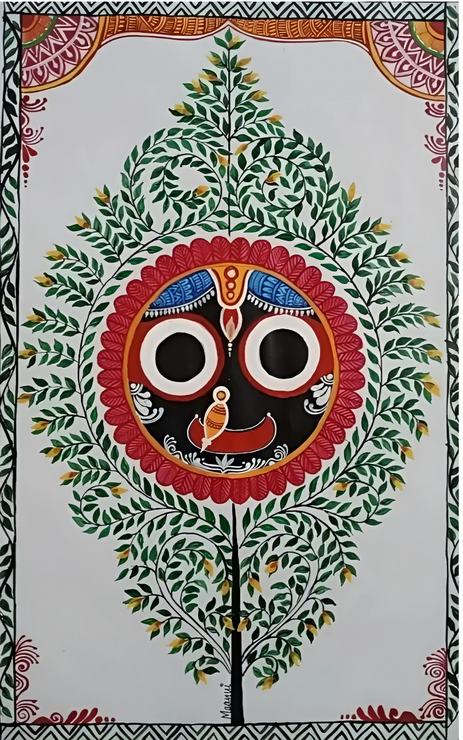 Lord of Universe - The Jagganath ji (ART_8745_69397) - Handpainted Art Painting - 9in X 14in